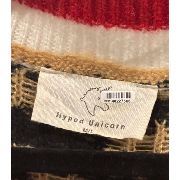 HYPED UNICORN Leopard V-Neck Oversize Sweater - Picture 6 of 7